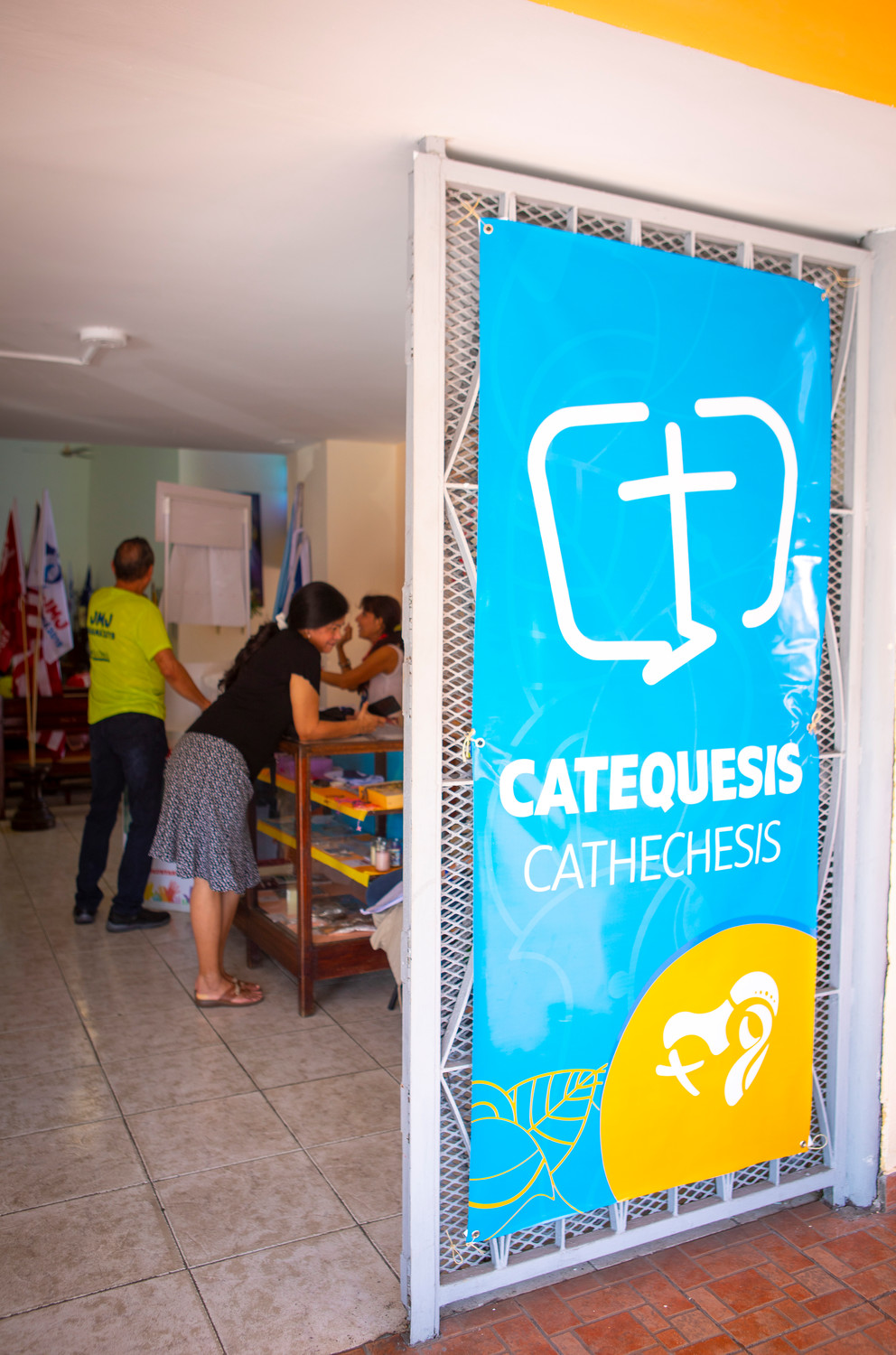 World Youth Day pilgrims assemble at the Parish of Our Mother of Perpetual Help in Panama City Jan. 25, 2019, to attend a catechesis session lead by Chicago Cardinal Blase J. Cupich.